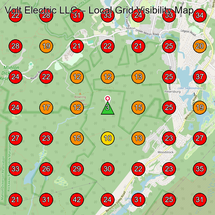 Volt Electric LLC GeoGrid visibility map for Electrical Installation Service in Natrona Heights